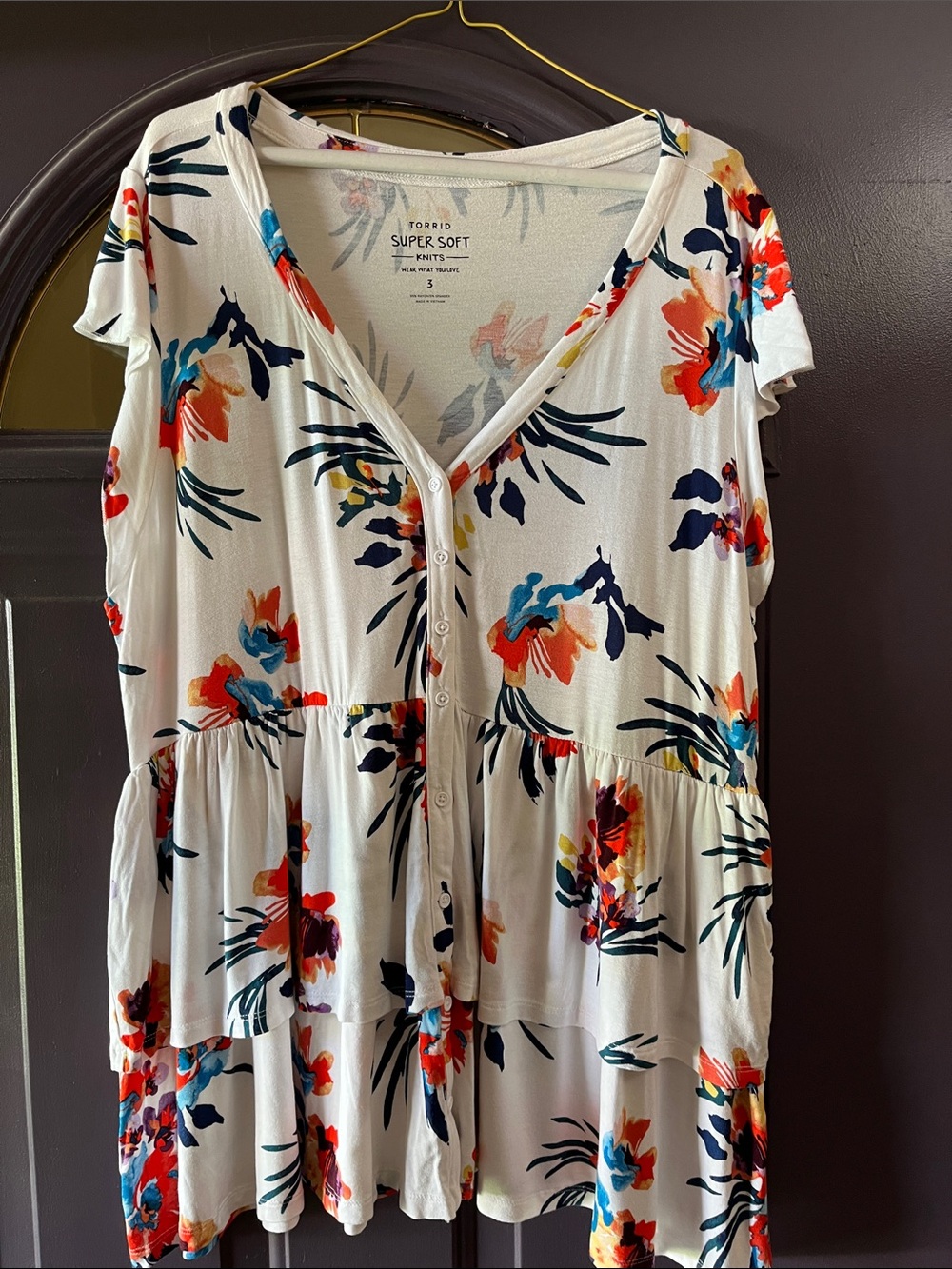 Torrid Super Soft Knit Top with Floral Design